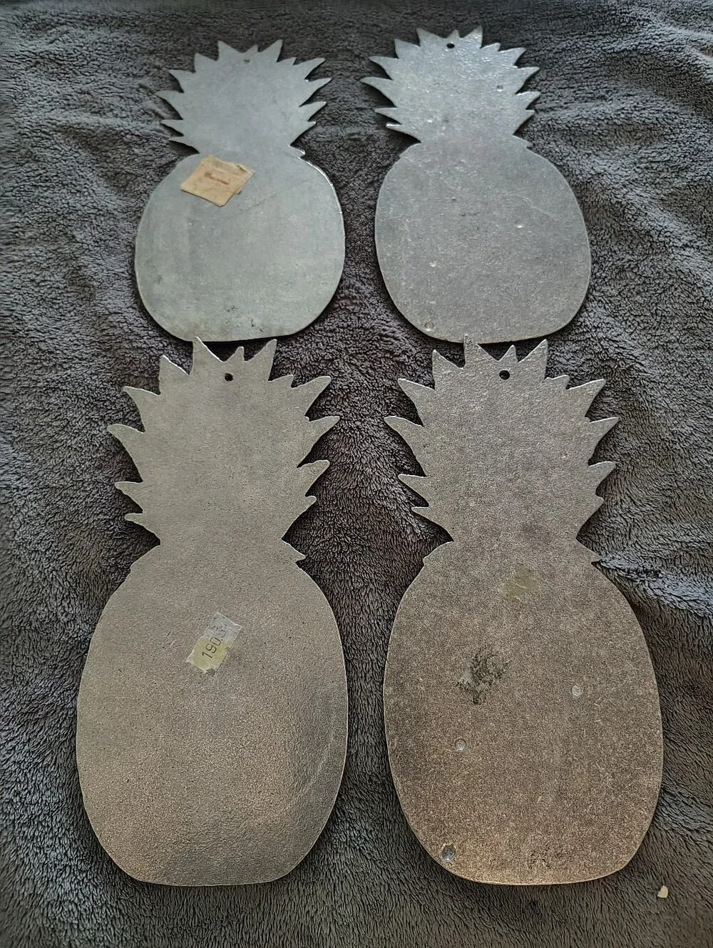 Pineapple Wall Plaque In Pewter Waccomow Potty 1988 Set Of Four